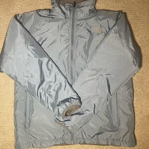 The North Face Women’s Nylon Puff Lightweight Zip Jacket Light Blue / Gray L